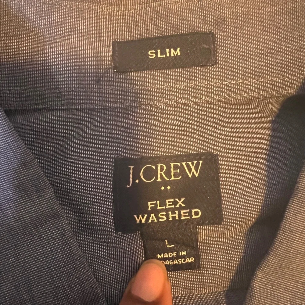 J.Crew Flex Washed Button‎ Down Shirt Slim Fit Long Sleeve Casual Mens L